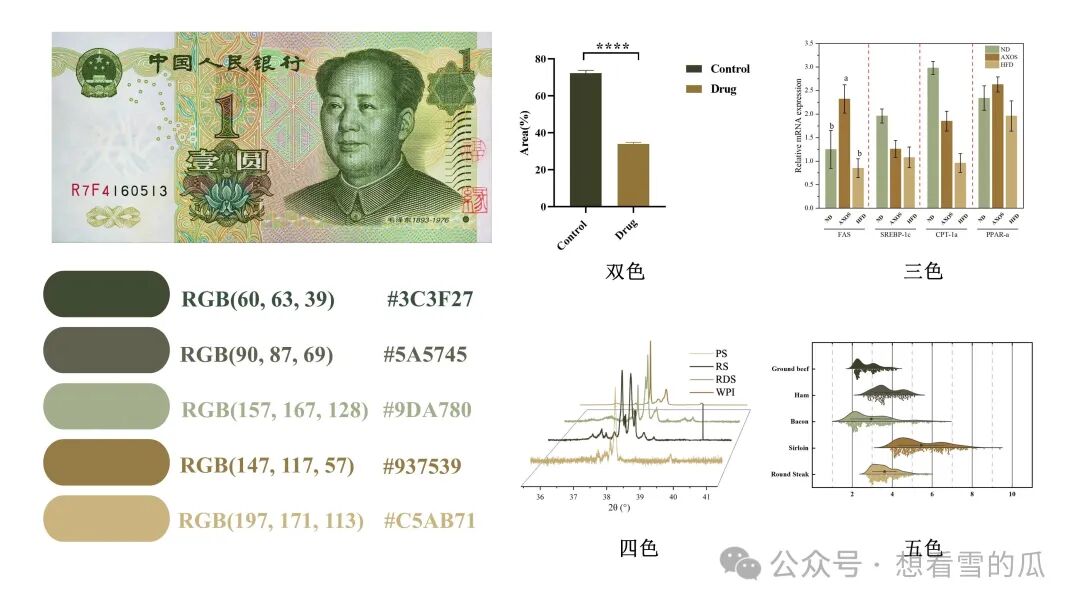1 元浅绿色系配色