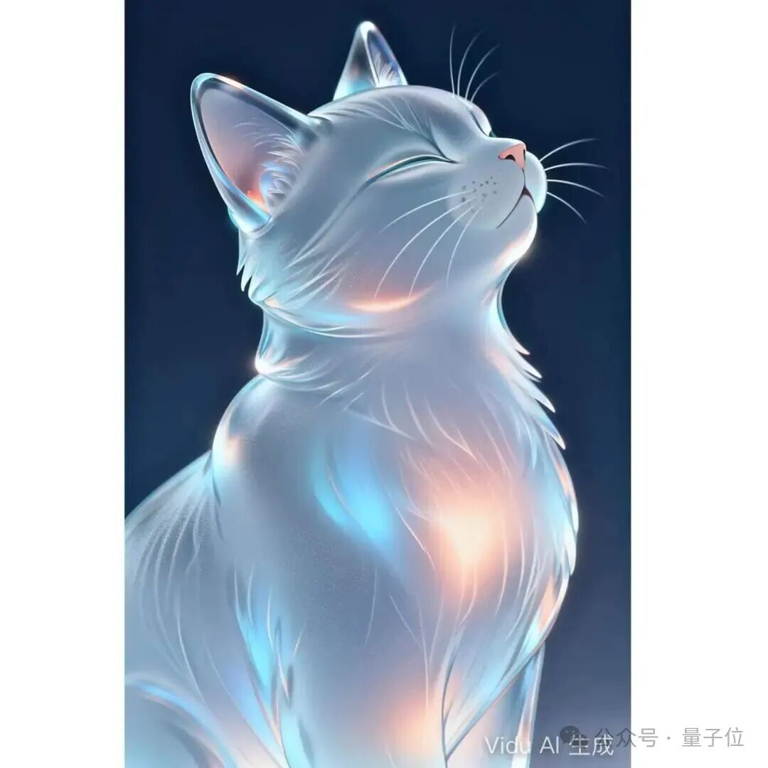 文生图生成的内发光猫咪插画
