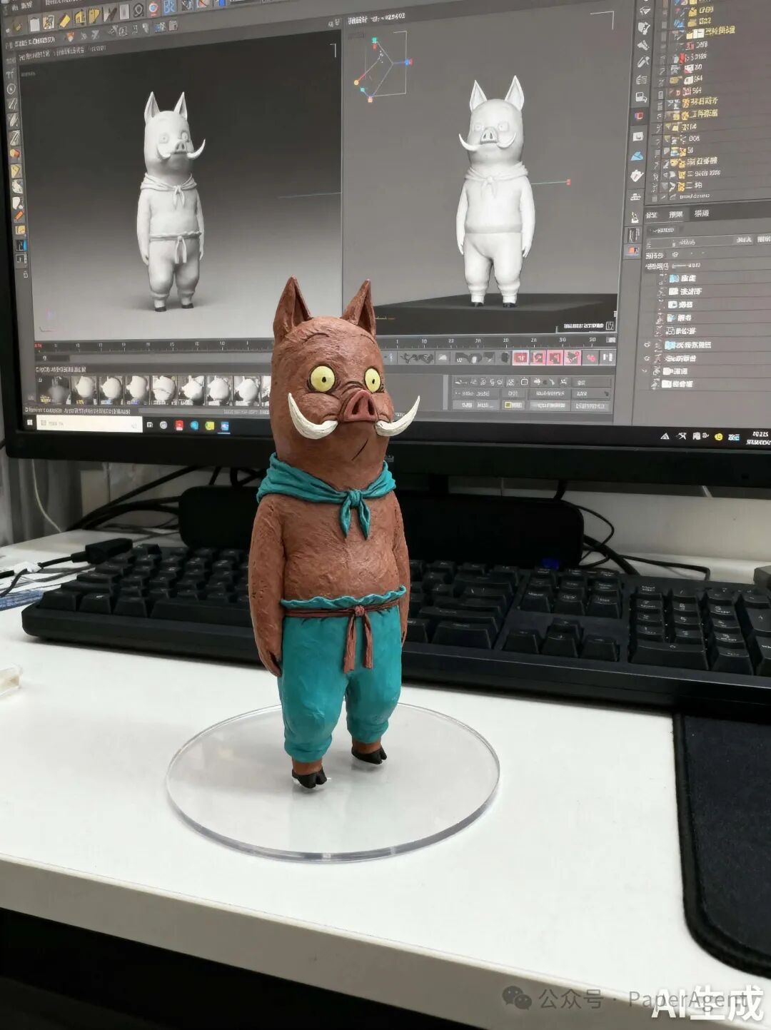 3D 手办场景合成结果